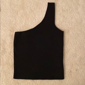 PRIMARK - One Shoulder Black Tank Top - SIZE M